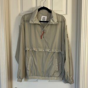 Urban Outfitters convertible half-zip windbreaker reflective grey small